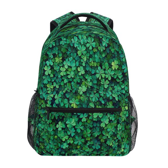 Backpack 16x11.4x6.9 Inches Fashion Backpack Shopping Travel Outing Backpack Pretty Green Four-leaf Clover