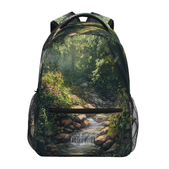 Backpack 16x11.4x6.9 Inches Fashion Backpack Shopping Travel Outing Backpack Pretty Green Stream