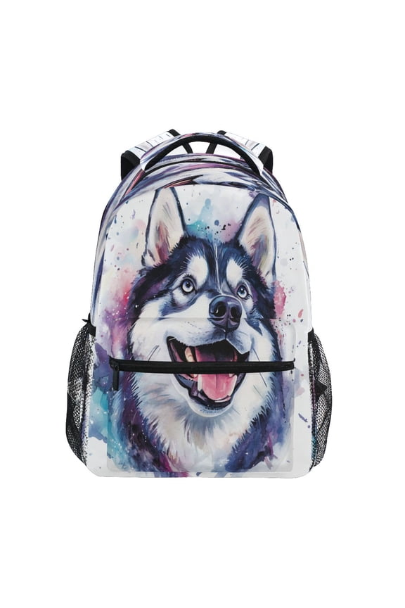 Backpack 16x11.4x6.9 Inches Fashion Backpack Shopping Travel Outing Backpack Pretty Husky Dog