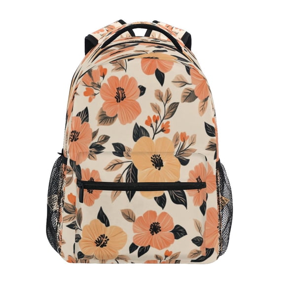 Backpack 16x11.4x6.9 Inches Fashion Backpack Shopping Travel Outing Backpack Pretty Orange Flowers