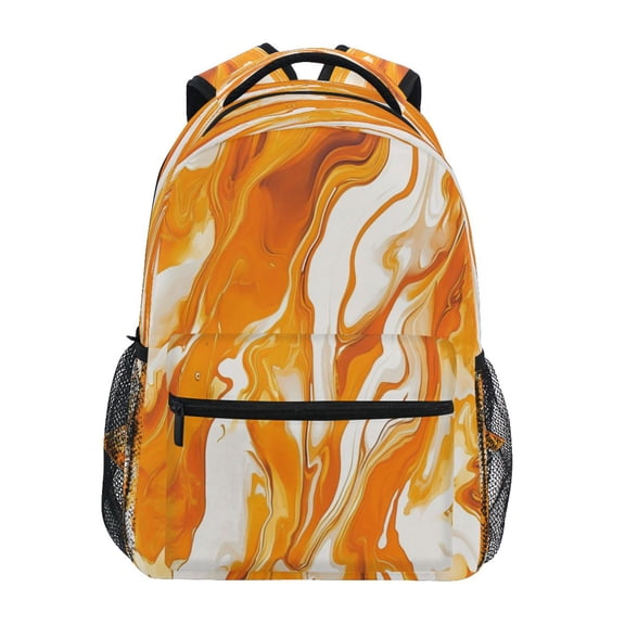 Backpack 16x11.4x6.9 Inches Fashion Backpack Shopping Travel Outing Backpack Pretty Orange Marble