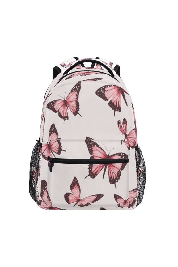 Backpack 16x11.4x6.9 Inches Fashion Backpack Shopping Travel Outing Backpack Pretty Pink Cute Butterfly