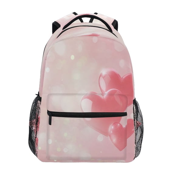 Backpack 16x11.4x6.9 Inches Fashion Backpack Shopping Travel Outing Backpack Pretty Pink Love Heart Pattern