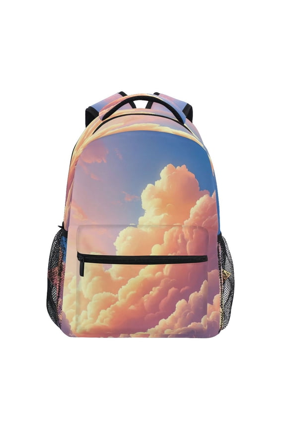 Backpack 16x11.4x6.9 Inches Fashion Backpack Shopping Travel Outing Backpack Pretty Pink Sky