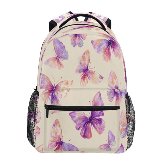 Backpack 16x11.4x6.9 Inches Fashion Backpack Shopping Travel Outing Backpack Purple Butterfly