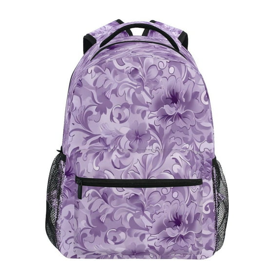 Backpack 16x11.4x6.9 Inches Fashion Backpack Shopping Travel Outing Backpack Purple Flower