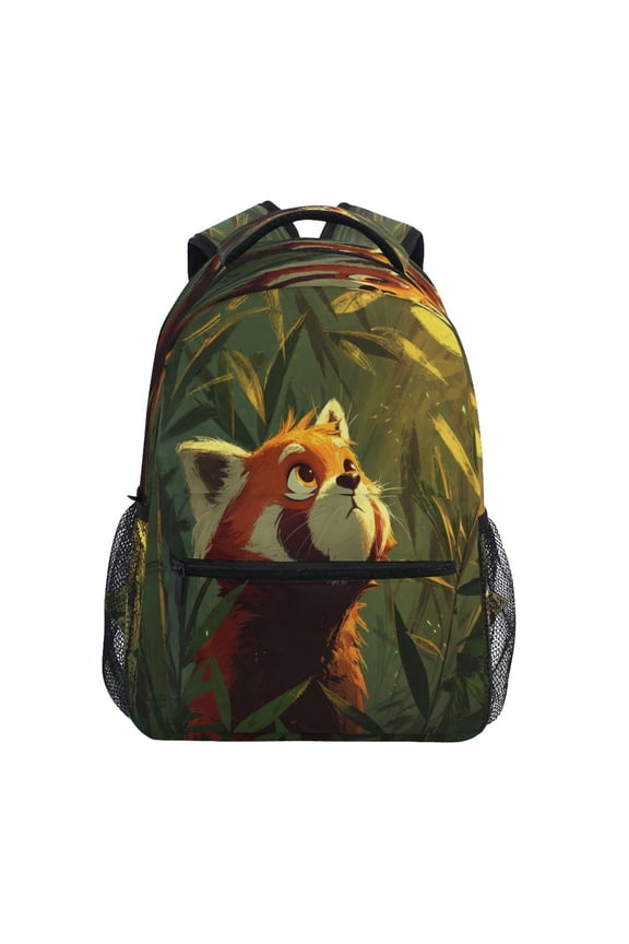 Backpack 16x11.4x6.9 Inches Fashion Backpack Shopping Travel Outing Backpack Red Panda in Bamboo
