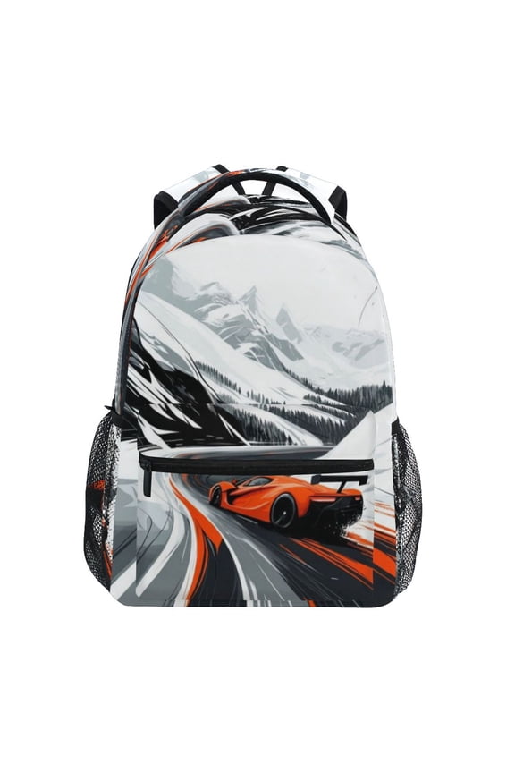 Backpack 16x11.4x6.9 Inches Fashion Backpack Shopping Travel Outing Backpack Red Racing Car