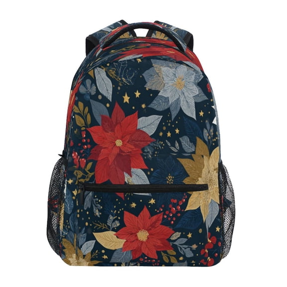 Backpack 16x11.4x6.9 Inches Fashion Backpack Shopping Travel Outing Backpack Romantic Beautiful Christmas Flowers