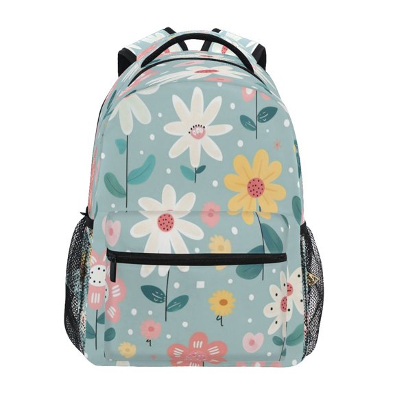 Backpack 16x11.4x6.9 Inches Fashion Backpack Shopping Travel Outing Backpack Stick Figure Flower