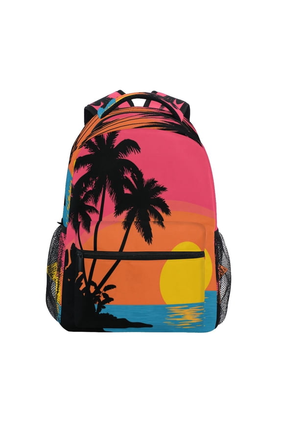 Backpack 16x11.4x6.9 Inches Fashion Backpack Shopping Travel Outing Backpack Sunset Coconut