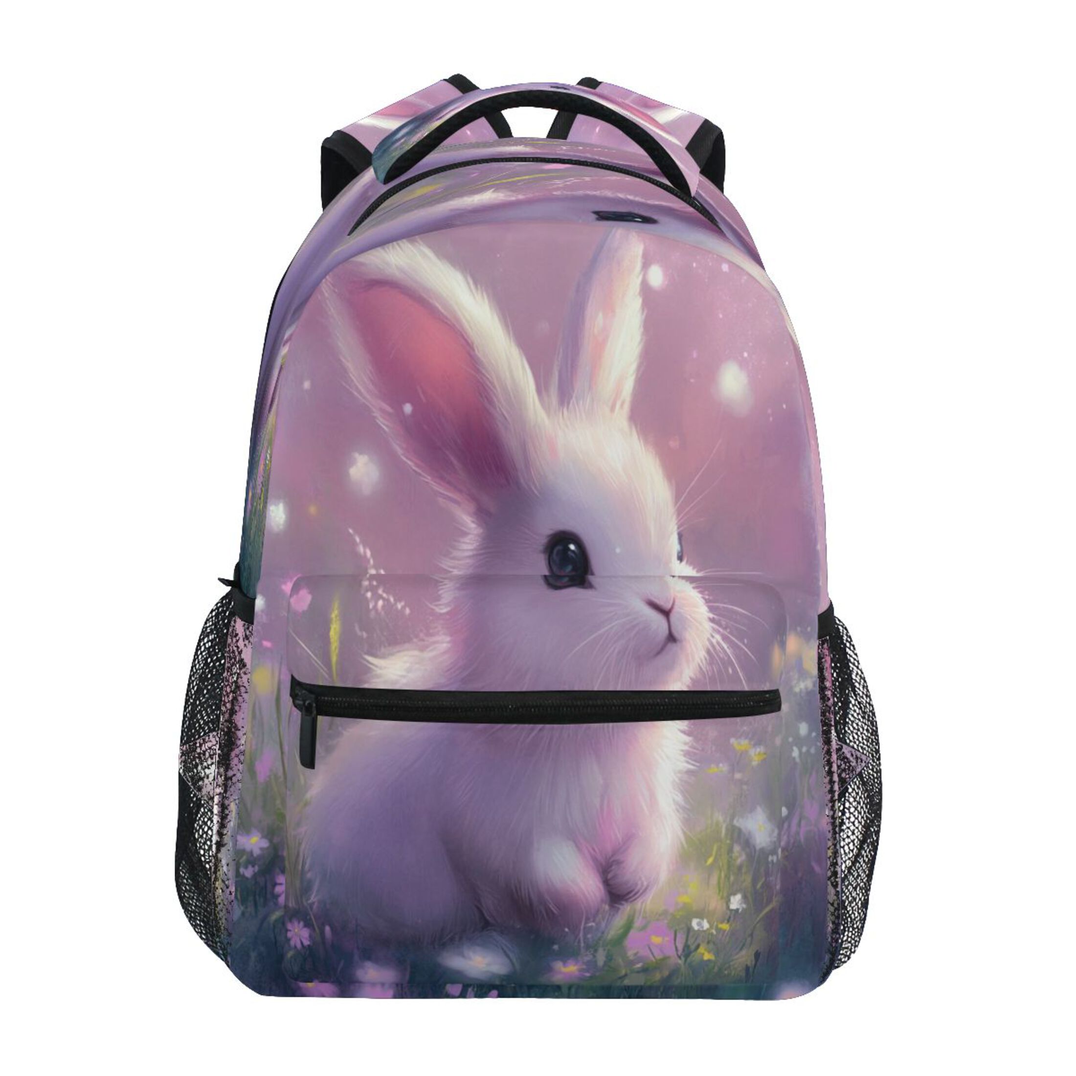Adult Colorful Rabbit Backpack Backpack 16x11.4x6.9 Inches Fashion Backpack Shopping Travel Outing ...