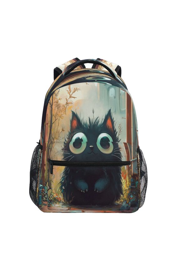 Backpack 16x11.4x6.9 Inches Fashion Backpack Shopping Travel Outing Backpack Super Cute Black Cat