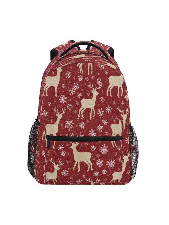 Backpack 16x11.4x6.9 Inches Fashion Backpack Shopping Travel Outing Backpack The Red Christmas Fawn
