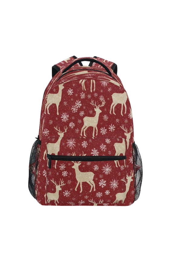Backpack 16x11.4x6.9 Inches Fashion Backpack Shopping Travel Outing Backpack The Red Christmas Fawn
