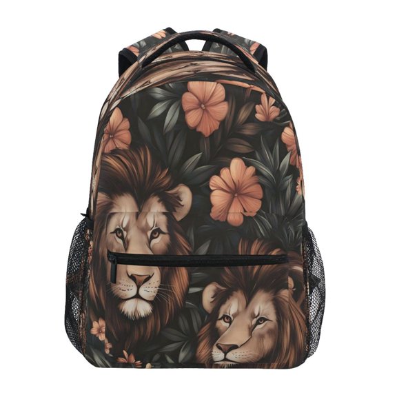 Backpack 16x11.4x6.9 Inches Fashion Backpack Shopping Travel Outing Backpack Two Lions