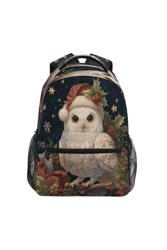 Backpack 16x11.4x6.9 Inches Fashion Backpack Shopping Travel Outing Backpack Warm Cute Christmas Owl