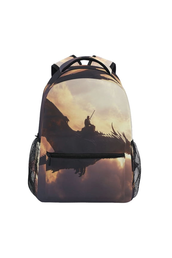 Backpack 16x11.4x6.9 Inches Fashion Backpack Shopping Travel Outing Backpack Warrior Dragon