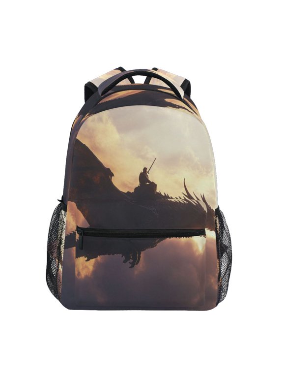 Backpack 16x11.4x6.9 Inches Fashion Backpack Shopping Travel Outing Backpack Warrior Dragon