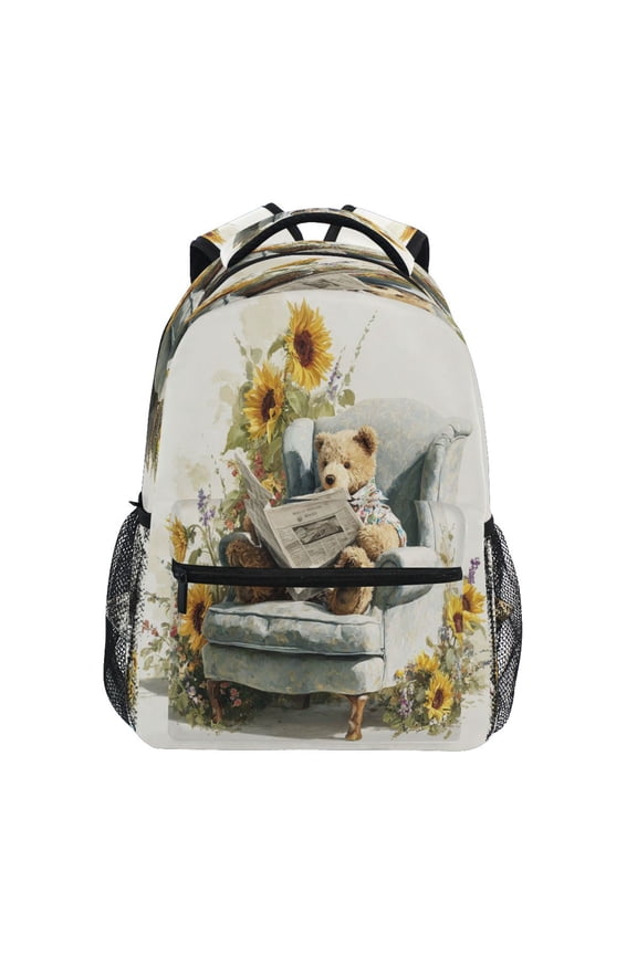 Backpack 16x11.4x6.9 Inches Fashion Backpack Shopping Travel Outing Backpack Watercolor Teddy Bear