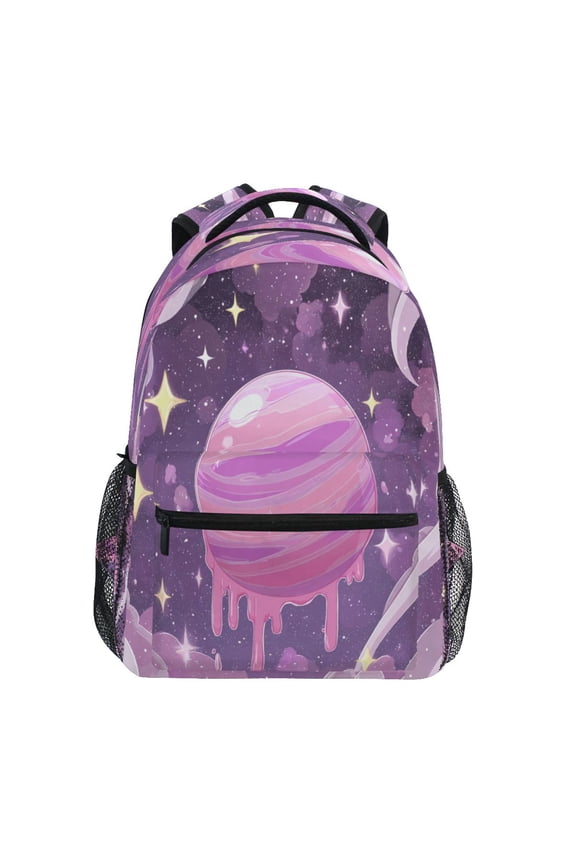 Backpack 16x11.4x6.9 Inches Fashion Backpack Shopping Travel Outing Backpack Whimsical Cartoon Cherry Planet