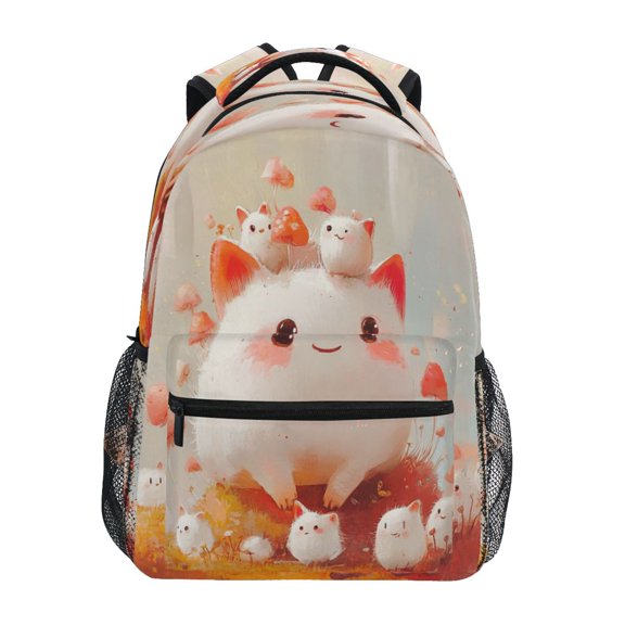 Backpack 16x11.4x6.9 Inches Fashion Backpack Shopping Travel Outing Backpack White Cartoon Monster