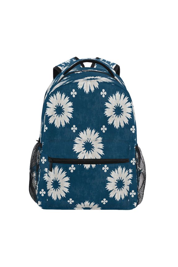 Backpack 16x11.4x6.9 Inches Fashion Backpack Shopping Travel Outing Backpack White Daisy Dark Teal Design