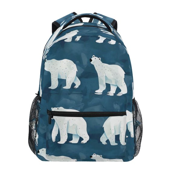 Backpack 16x11.4x6.9 Inches Fashion Backpack Shopping Travel Outing Backpack White Polar Bear