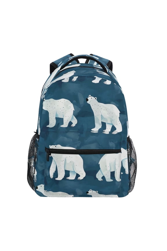 Backpack 16x11.4x6.9 Inches Fashion Backpack Shopping Travel Outing Backpack White Polar Bear