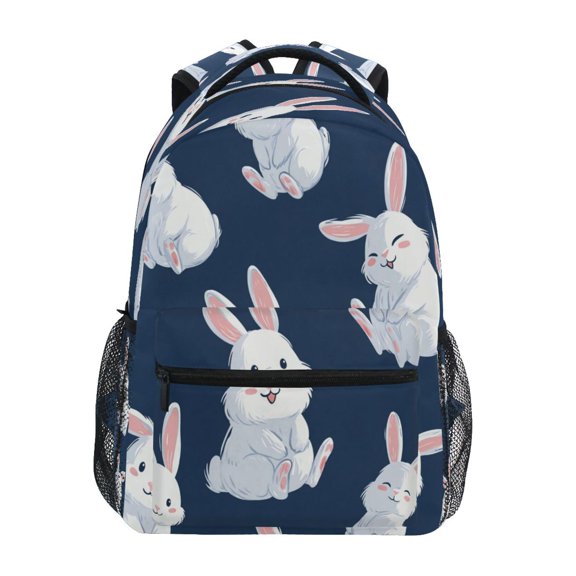 Backpack 16x11.4x6.9 Inches Fashion Backpack Shopping Travel Outing Backpack White Rabbits Cute