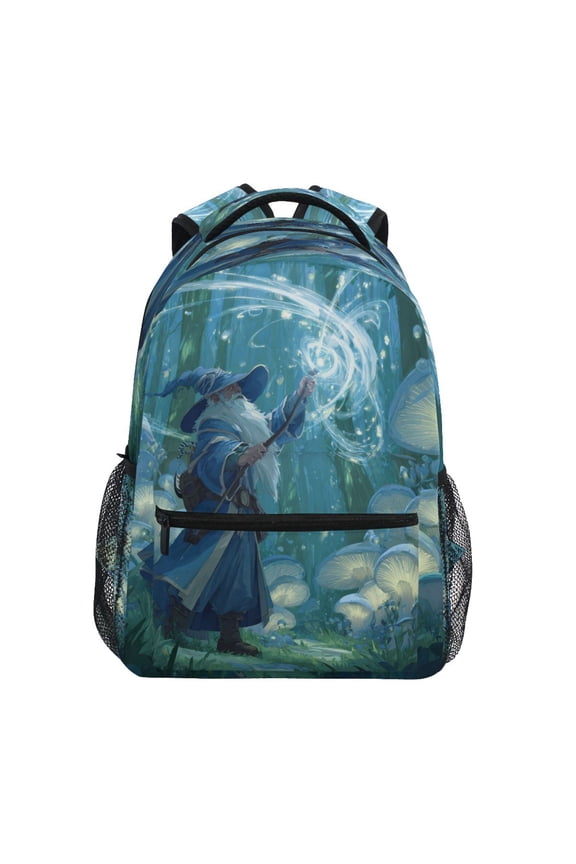 Backpack 16x11.4x6.9 Inches Fashion Backpack Shopping Travel Outing Backpack Wizard Casting Forest Magic