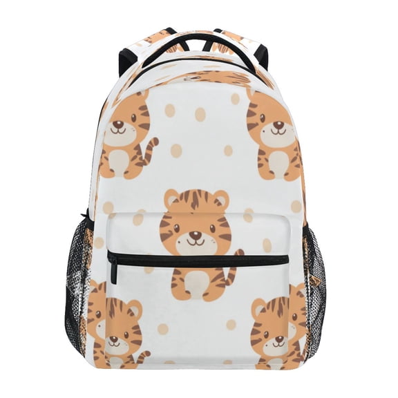 Backpack 16x11.4x6.9 Inches Fashion Backpack Shopping Travel Outing Backpack Yellow Cartoon Tiger Cute