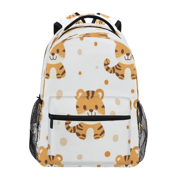 Backpack 16x11.4x6.9 Inches Fashion Backpack Shopping Travel Outing Backpack Yellow Cartoon Tiger