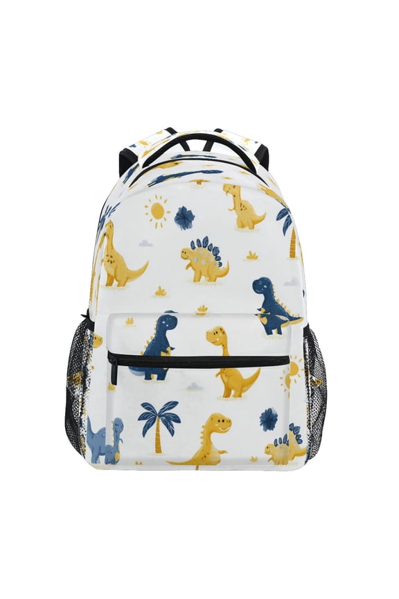 Backpack 16x11.4x6.9 Inches Fashion Backpack Shopping Travel Outing Backpack Yellow Dinosaur Seamless