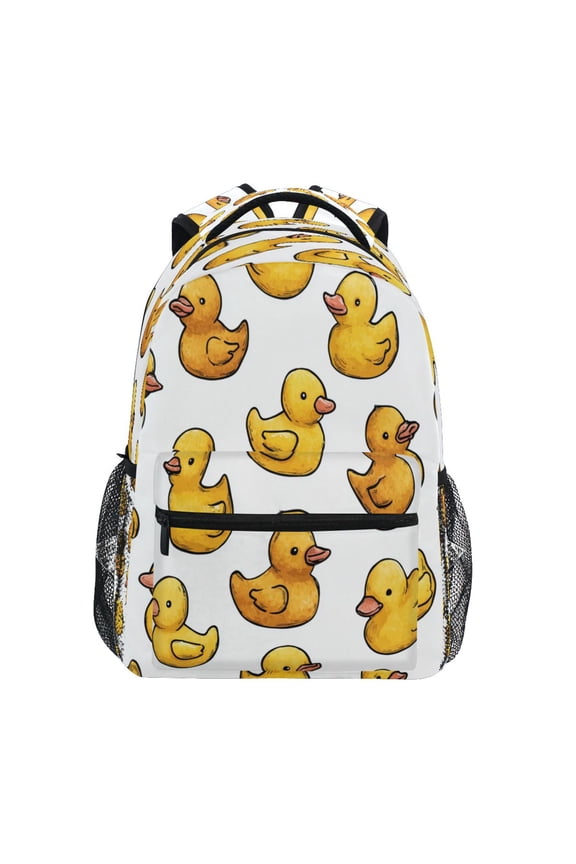 Backpack 16x11.4x6.9 Inches Fashion Backpack Shopping Travel Outing Backpack Yellow Duck Seamless