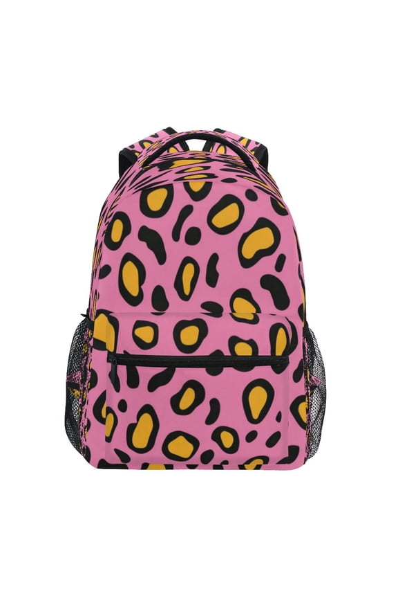 Backpack 16x11.4x6.9 Inches Fashion Backpack Shopping Travel Outing Backpack Yellow Leopard Print