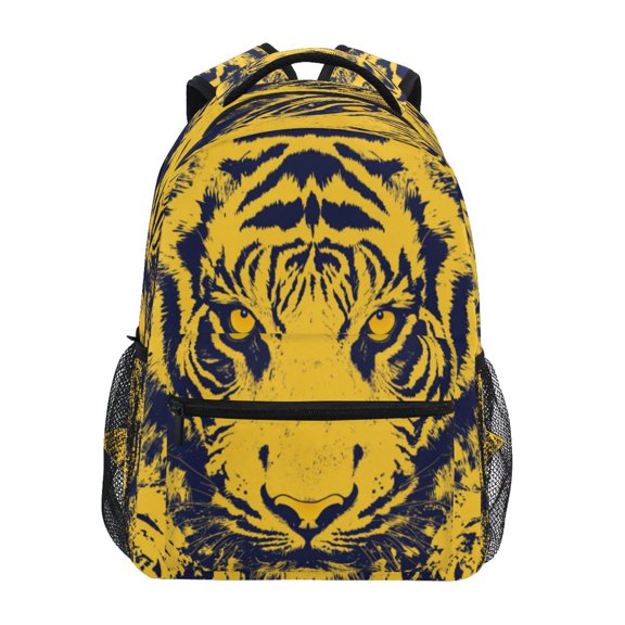 Backpack 16x11.4x6.9 Inches Fashion Backpack Shopping Travel Outing Backpack Yellow Tiger Face