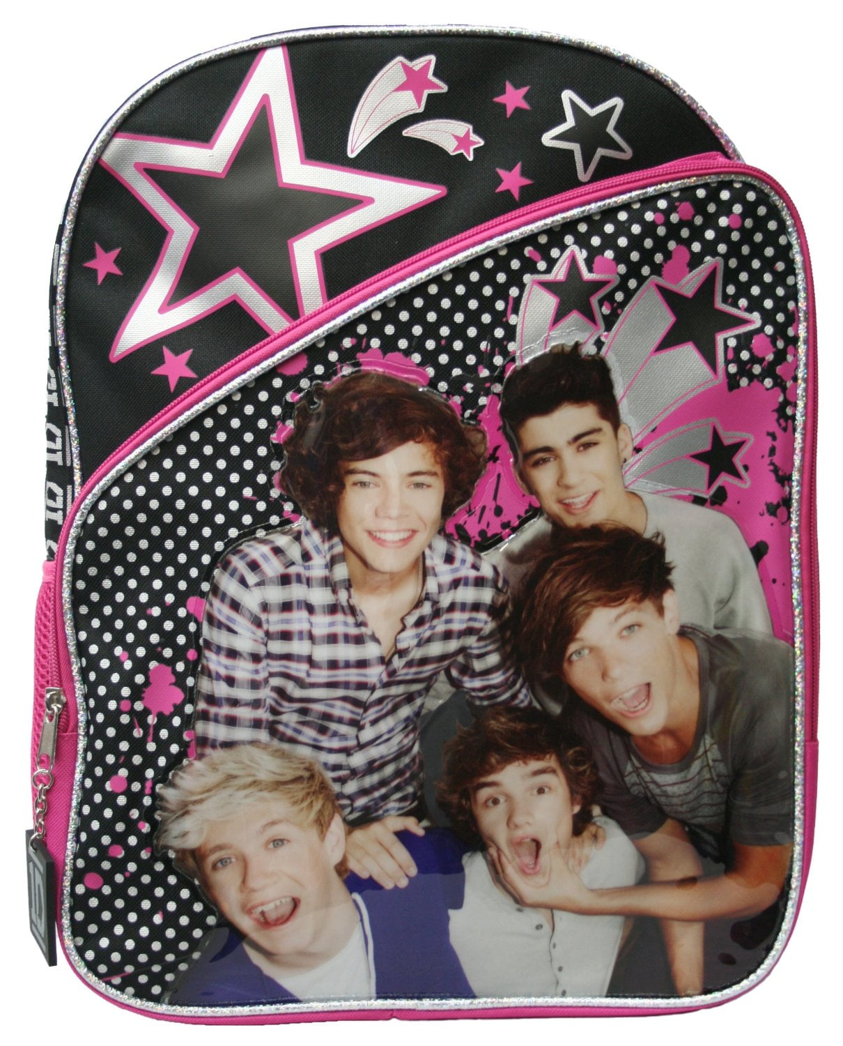 Backpack - - 1D Pink/Purple/Black Large School Bag New 026334