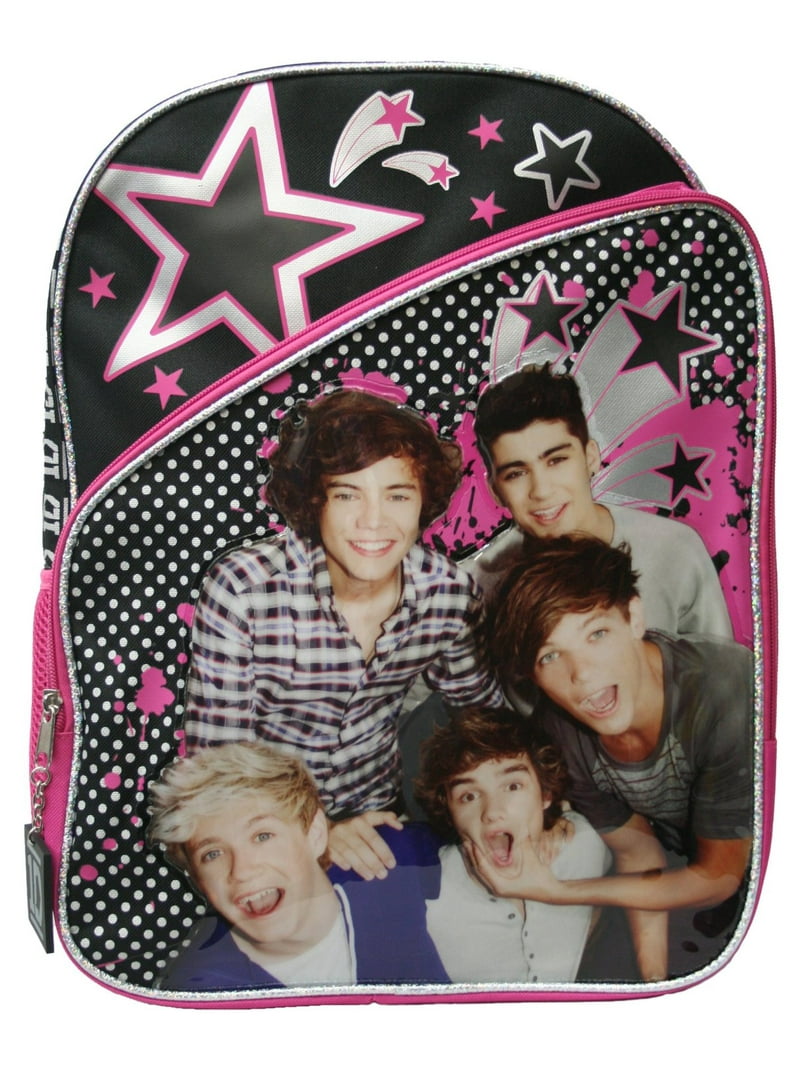 Backpack - - 1D Pink/Purple/Black Large School Bag New 026334 