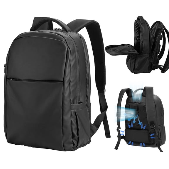 Backpack,3 Adjustable With Fan 3 Port Laptop Usb Port Adjustable Wind Office Wind Waterproof