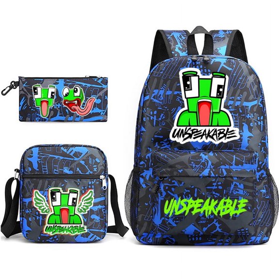 Backpack 3 Pcs Set Unspeak-able Bags With Lunch Bag Pencil Bag