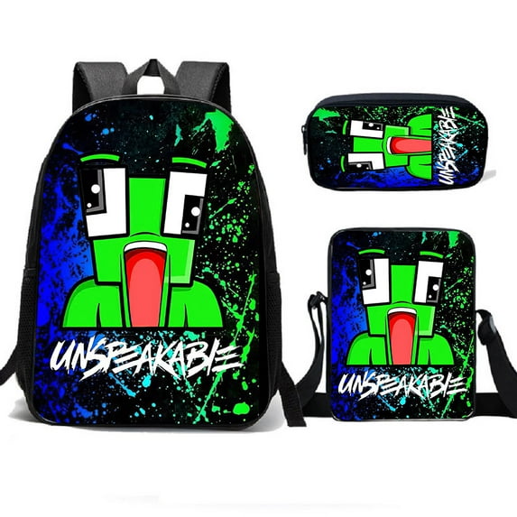 Backpack 3 Pcs Set Unspeak-able Bags With Lunch Bag Pencil Bag