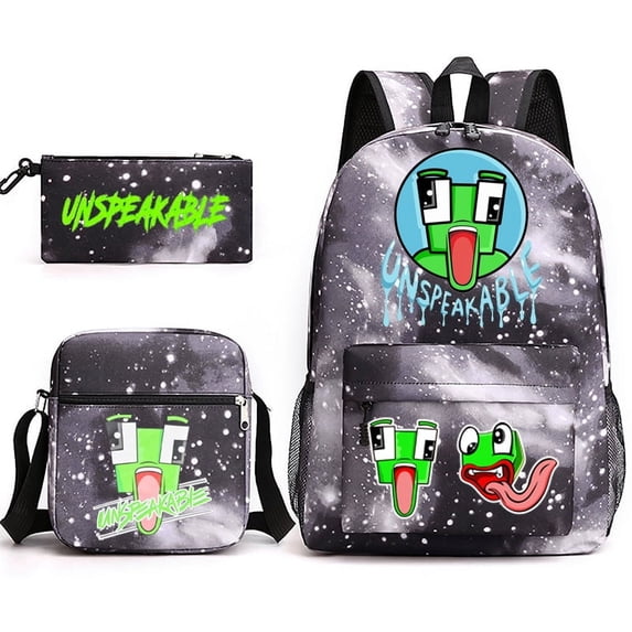 Backpack 3 Pcs Set Unspeak-able Bags With Lunch Bag Pencil Bag