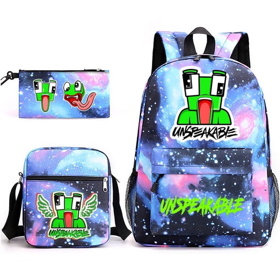 Backpack 3 Pcs Set Unspeak-able Bags With Lunch Bag Pencil Bag