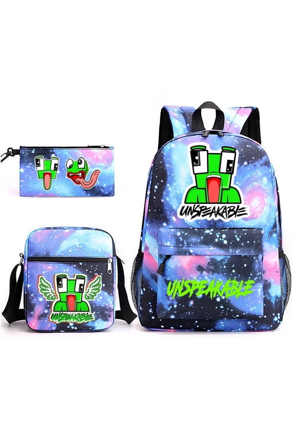 Backpack 3 Pcs Set Unspeak-able Bags With Lunch Bag Pencil Bag