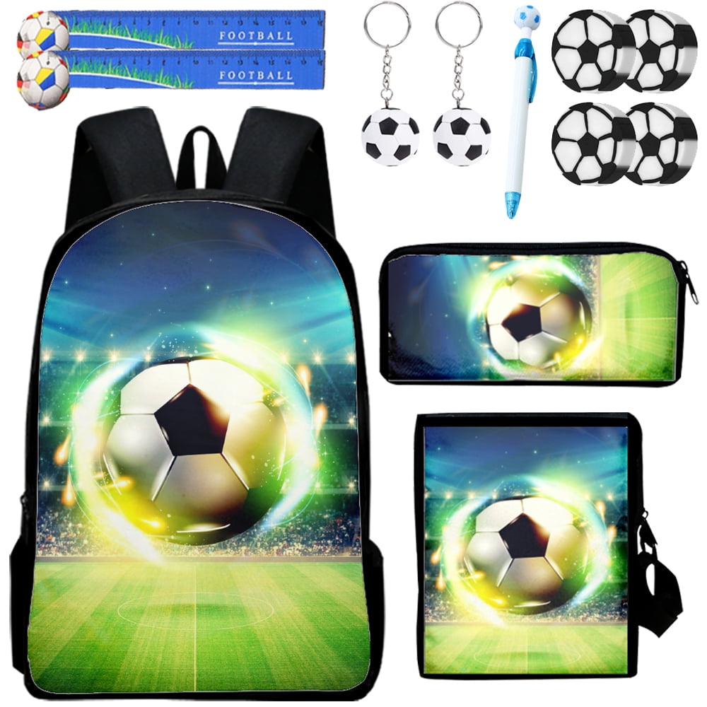 Backpack 3D Football Bookbag for Kindergarten Elementary College