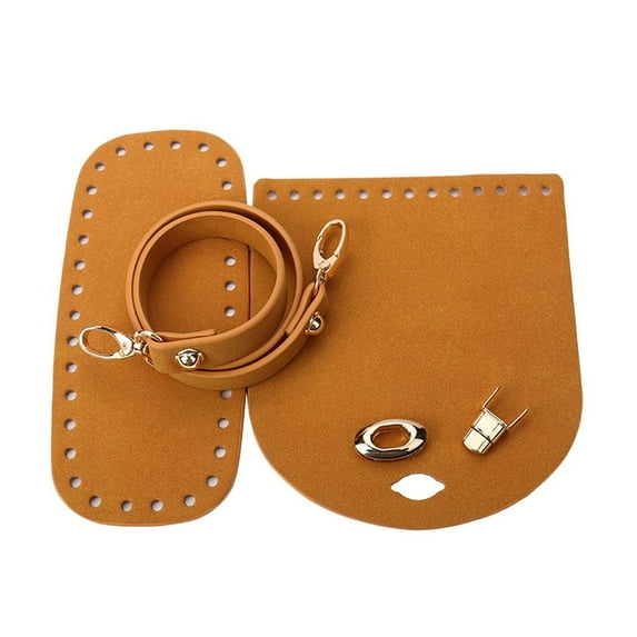 Backpack Accessories Faux Leather Crochet Bag For Diy Woven Bag Set Shoulder Strap Bottom Strap Shoulder Bag BROWN
