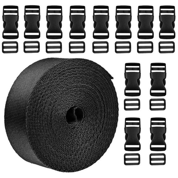 Backpack Accessories Kit Buckles Straps Set Nylon Webbing Strap Band Tri-glide Slide Clip Quick Side Release Buckle Adjustable Tool