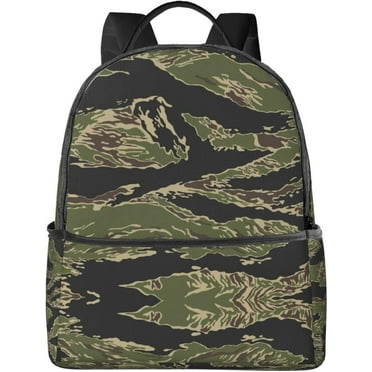 Backpack Anti-Theft Multipurpose Large Capacity Carry On Bag - Army military camouflage Vietnam Tiger Stripe camo Camping Outdoor Backpack With Side Pockets