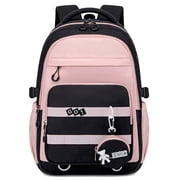 Girls Backpack,Lightweight Water-Repellent Bookbag for Teenagers Grades 3-9 with Reflective Strips,Trolley Sleeve,Detachable Coin Purse,Travel Daypack 25L
